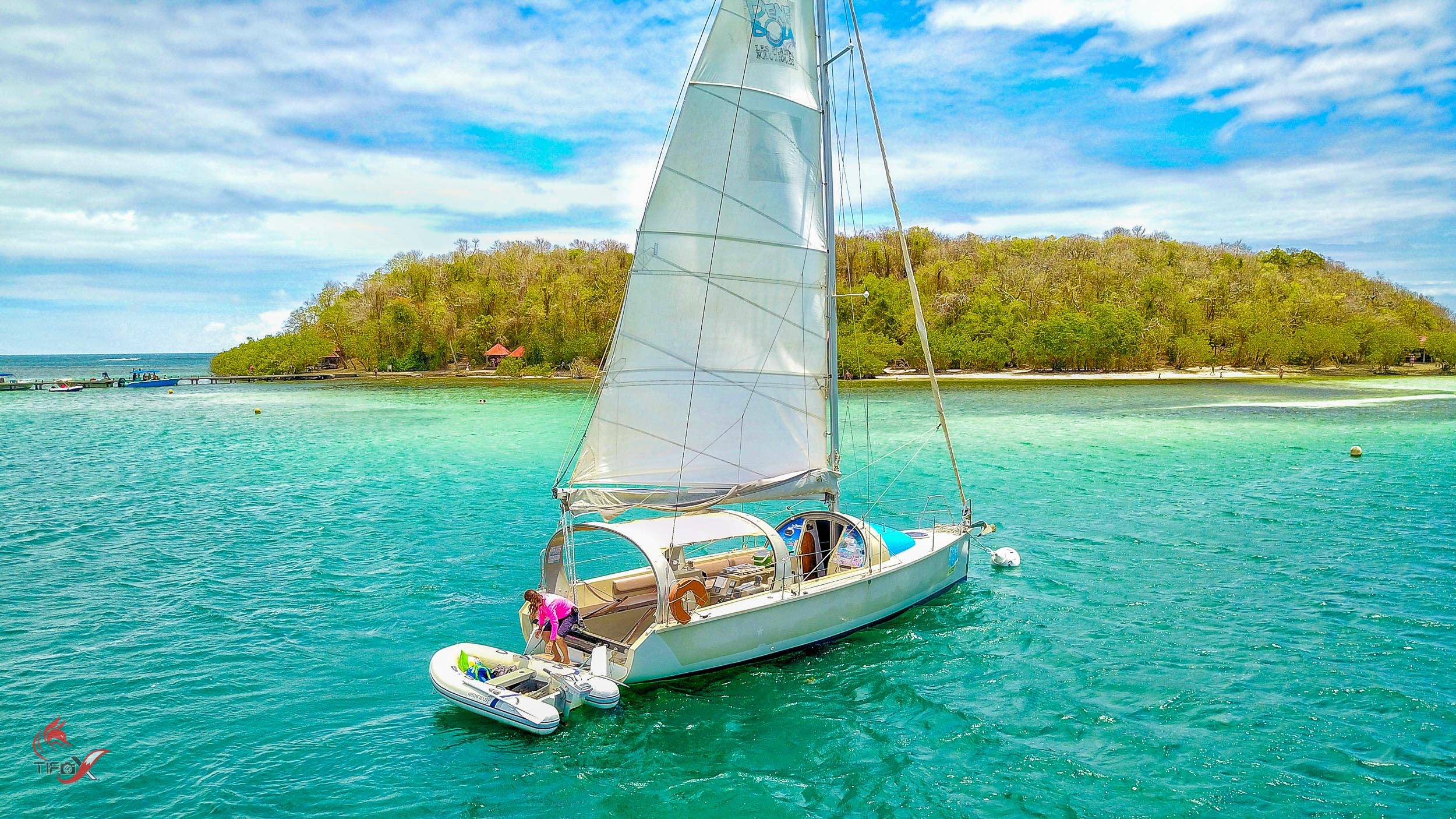 Sailboat Dénébola at ilet madame in Robert, Martinique