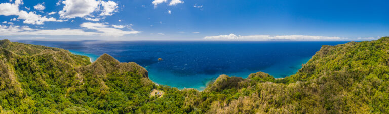 La costa caribeña, "a sotavento" de Martinica